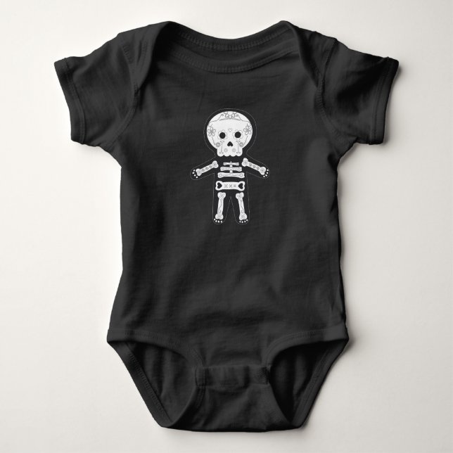 Body Para Bebé Día de los Muertos Calavera de Azúcar (Anverso)