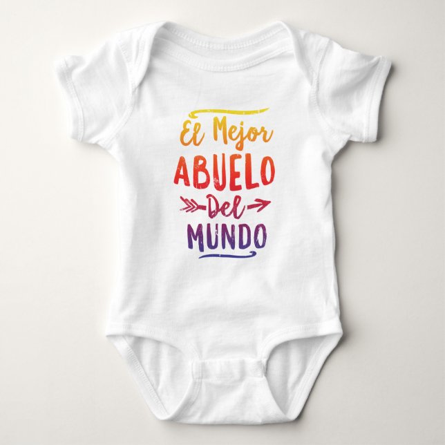 Body Para Bebé Día de padres del EL Mejor Abuelo Del Mundo (Anverso)
