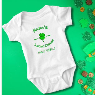 Body Para Bebé Día de San Patricio Amuleto Verde Personalizado de