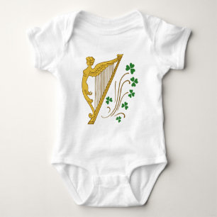 Body Para Bebé Día de San Patricio Arpa dorada y Tréboles