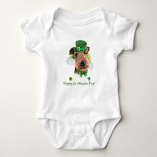 Body Para Bebé Día de San Patricio divertido Airedale Terrier de 
