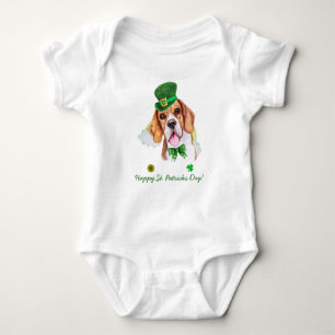 Body Para Bebé Día de San Patricio divertido Beagle dorado