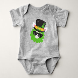 Body Para Bebé Día de San Patricio, Llama, Alpaca, Gorra Leprecha