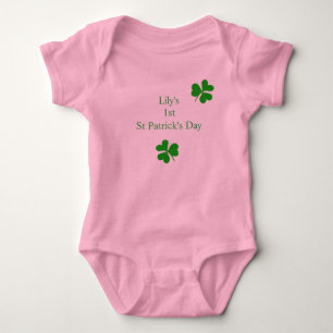 Body Para Bebé Día de San Patricio personalizado 1er trébol de la