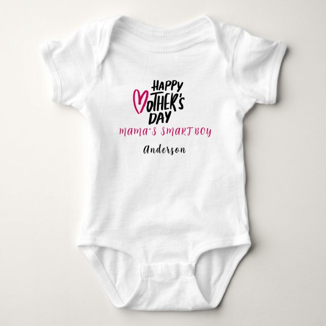 Body Para Bebé Día Feliz de la Madre Nombre Personalizado Lindo M (Anverso)
