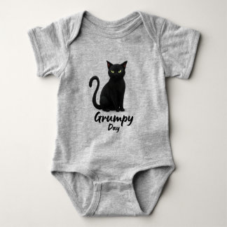 Body Para Bebé Día gruñón con gato negro