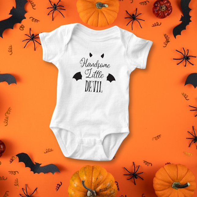 Body Para Bebé Diablillo Guapo de Halloween (Handsome Little Devil Halloween Baby Bodysuit)