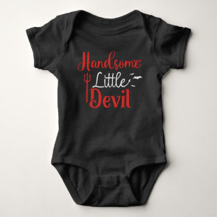 Body Para Bebé Diablillo Guapo Niño Rojo Negro Halloween