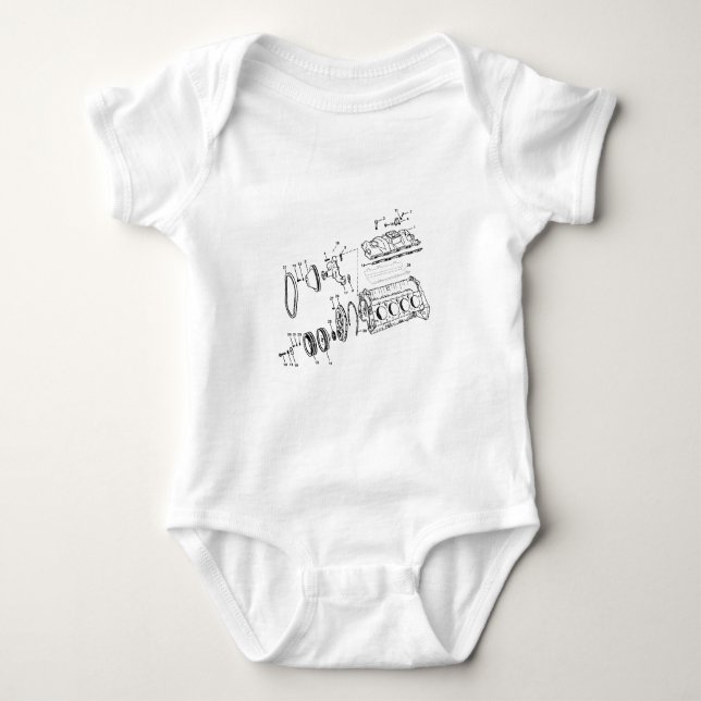 Body Para Bebé diagrama del motor 454ci (Anverso)