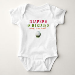 Body Para Bebé Diapers y Birdies divertidos de golf