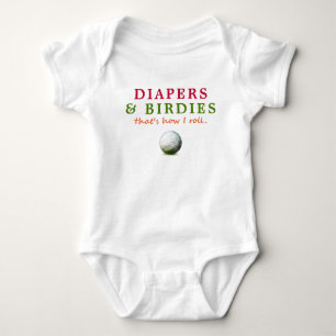 Body Para Bebé Diapers y Birdies divertidos de golf