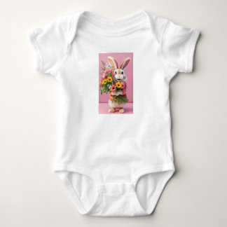 Body Para Bebé "Días agitados por delante: Floral Bunny Bodysuit"