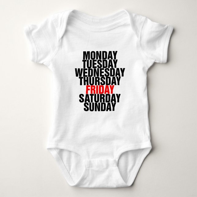 Body Para Bebé Días de la semana (Anverso)