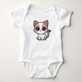 Body Para Bebé Dibujo animado de gato con ojos azules lindo