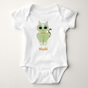 Body Para Bebé Dibujo animado de gato verde lindo