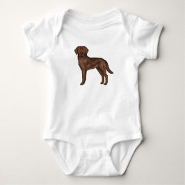 Body Para Bebé Dibujo animado de Labrador Retriever de chocolate 