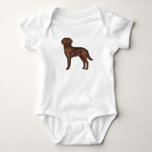 Body Para Bebé Dibujo animado de Labrador Retriever de chocolate 