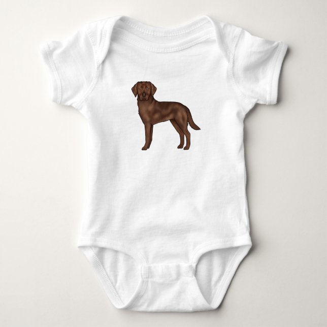 Body Para Bebé Dibujo animado de Labrador Retriever de chocolate  (Anverso)