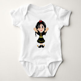 Body Para Bebé Dibujo animado de niña pequeña linda y feliz
