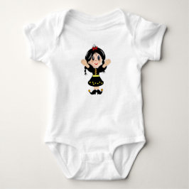 Body Para Bebé Dibujo animado de niña pequeña linda y feliz