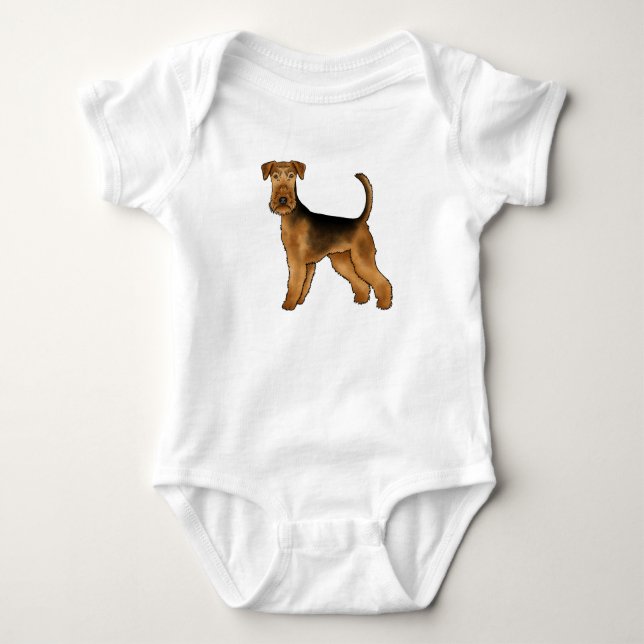 Body Para Bebé Dibujo animado de Terrier de Airedale Perro Terrie (Anverso)