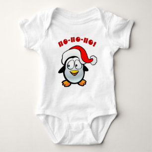 Body Para Bebé Dibujo animado lindo del pingüino de Papá Noel