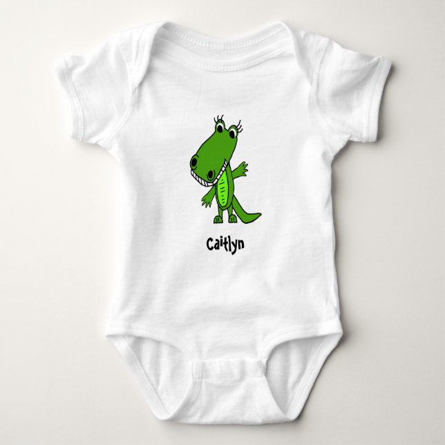Body Para Bebé Dibujo animado lindo personalizado del galón del (Anverso)