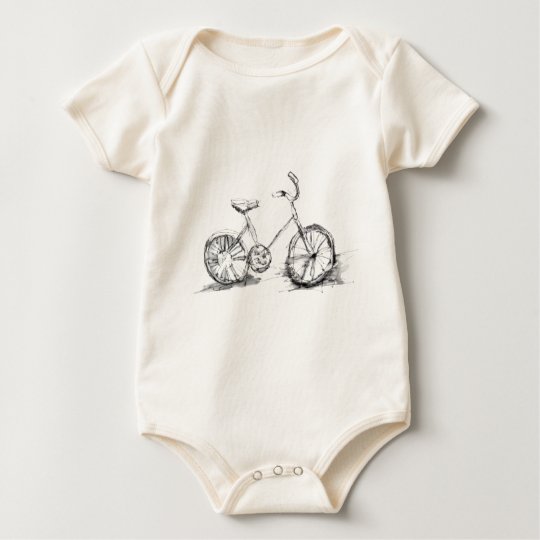 Body Para Bebé Dibujo artístico lindo de la bici