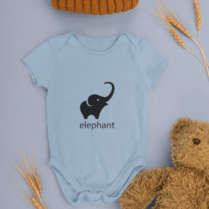 Body Para Bebé Dibujo de elefante negro lindo
