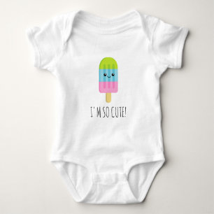 Body Para Bebé Dibujo de helado de paleta Kawaii lindo