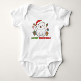 Body Para Bebé Dibujo de oso polar navideño adorable