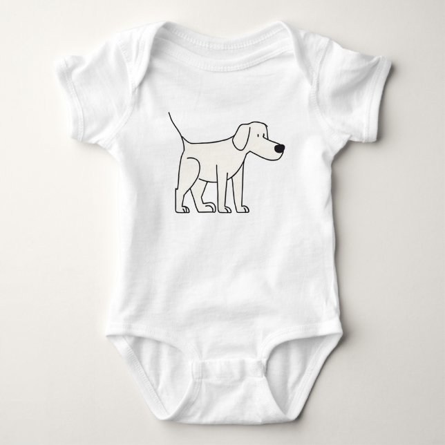Body Para Bebé Dibujo de perro de cachorro curado (Anverso)