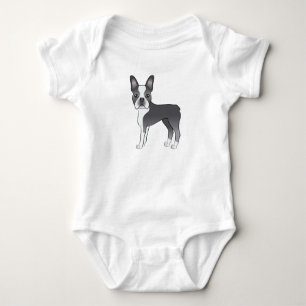 Body Para Bebé Dibujo de perro de dibujos animados Boston Terrier