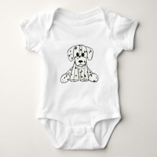 Body Para Bebé Dibujo de perro de peluche dálmata contorno simple