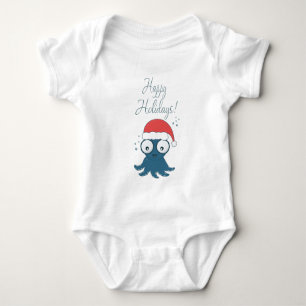 Body Para Bebé dibujo del pulpo azul personalizado lindo