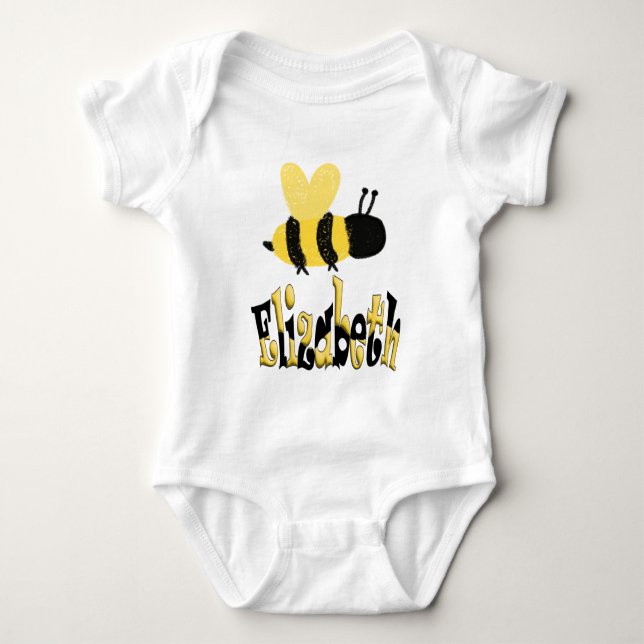 Body Para Bebé Dibujo personalizado único de Bumblebee Doodle (Anverso)