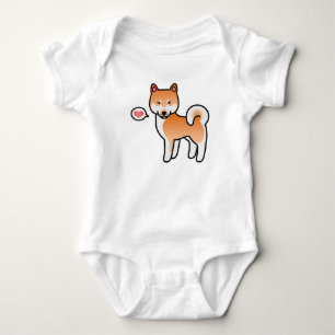 Body Para Bebé Dibujo Rojo Shiba Inu Amor