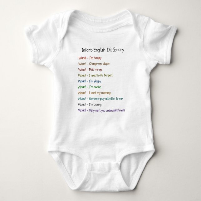 Body Para Bebé Diccionario Niño-Inglés (Anverso)
