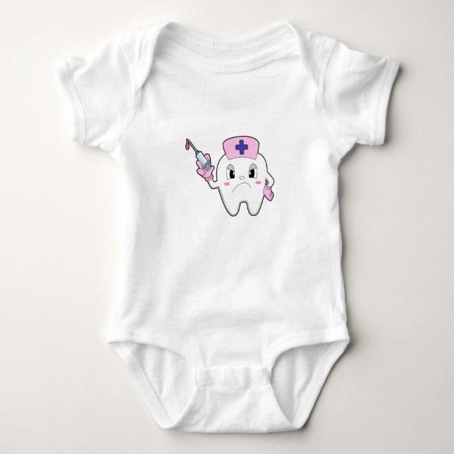 Body Para Bebé Dientes como enfermera con jeringas.PNG (Anverso)