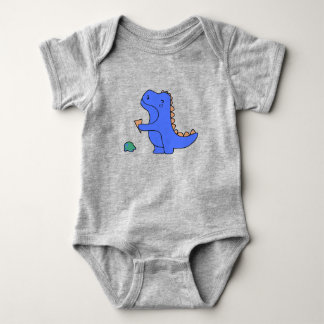 Body Para Bebé Dino Azul Adorable – Dibujo Animado de Dinosaurio