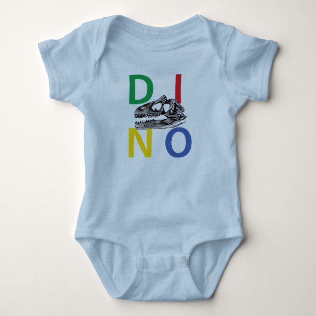 Body Para Bebé DINO - Bebé azul claro (Anverso)