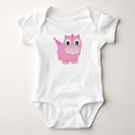 Body Para Bebé Dino Cartoon Lindo Rosa Femenino