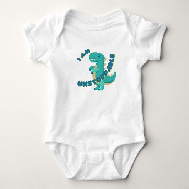 BODY PARA BEBÉ DINO DE CUDO MOTIVADO - T-REX (Anverso)