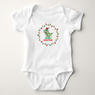 Body Para Bebé Dino de Santa Bonito Feliz Navidad