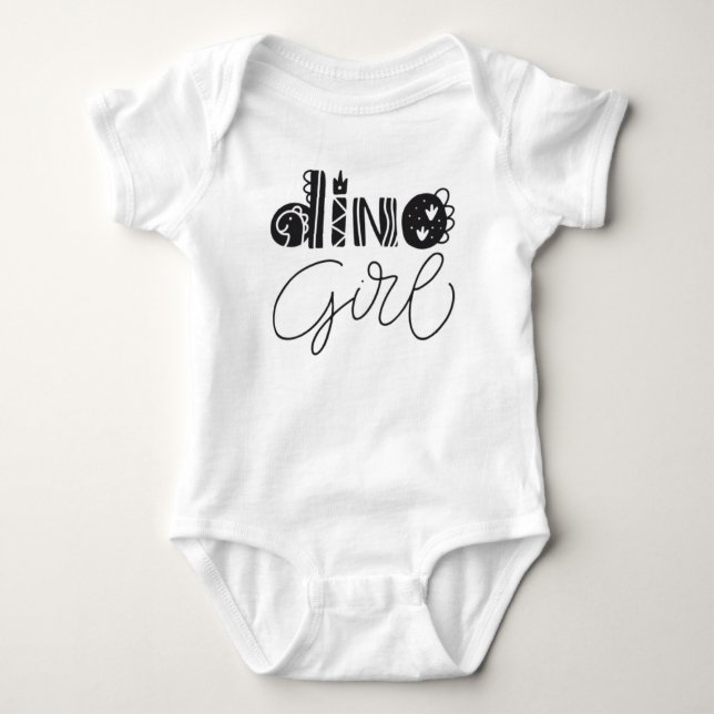 Body Para Bebé Dino Girl Baby Bodysuit - Cute Dinosaur Graphic  (Anverso)
