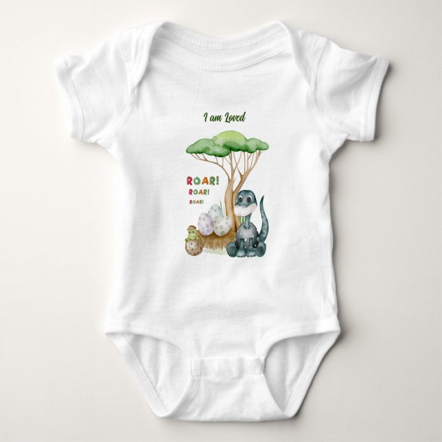 Body Para Bebé Dinosaur Baby Bodysuit | Camiseta de la familia Pe (Anverso)