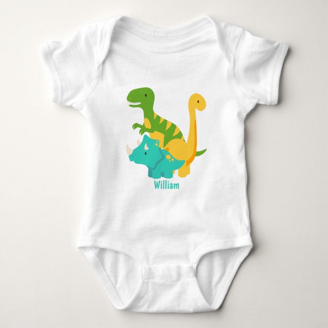 Body Para Bebé Dinosaur Niño Azul (Anverso)