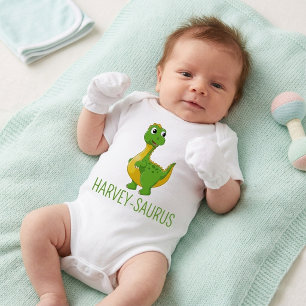 Body Para Bebé Dinosaur personalizado con nombre lindo