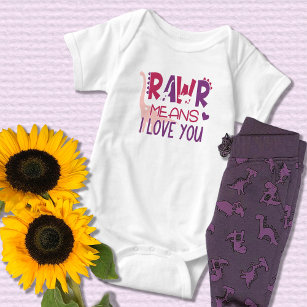 Body Para Bebé Dinosaur Rawr Significa Que Te Amo Chica Bebé