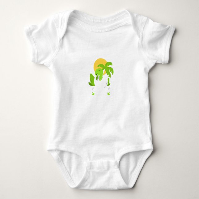 Body Para Bebé DinosaurCartoon BornToBeWild CartoonDino Clipart (Anverso)